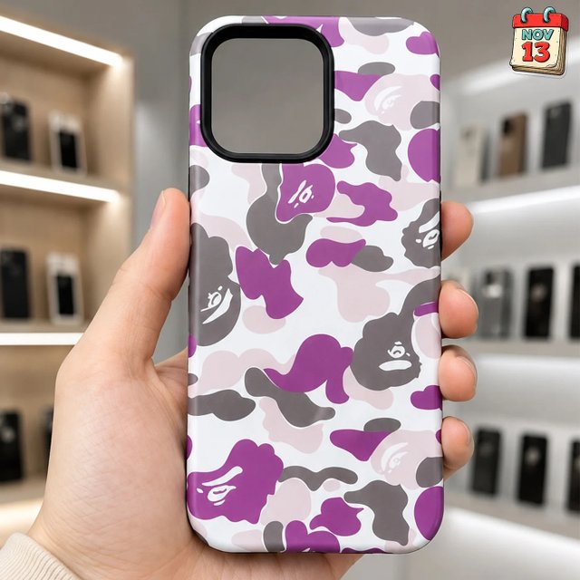 Чехол на iPhone 13-16 Pro Max (bape) violet