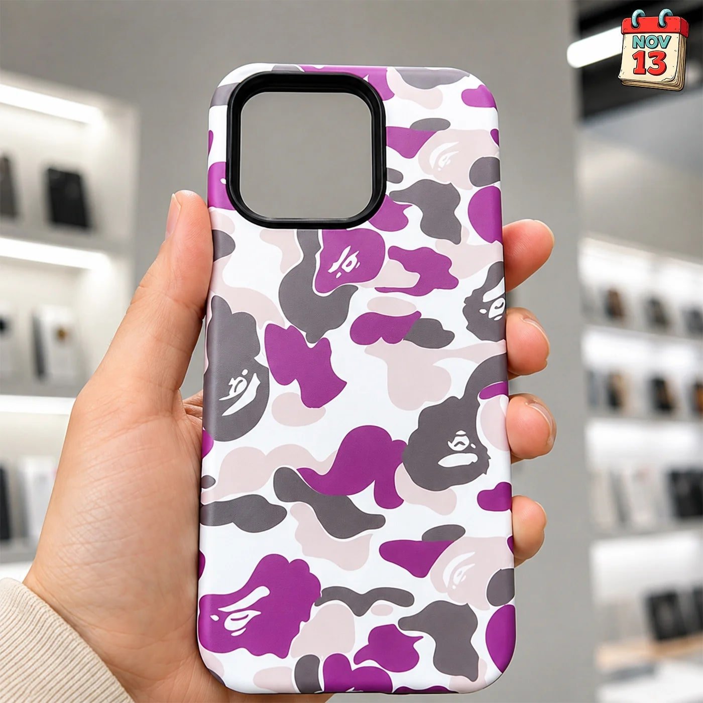 Чехол на iPhone 13-16 Pro Max (bape) violet