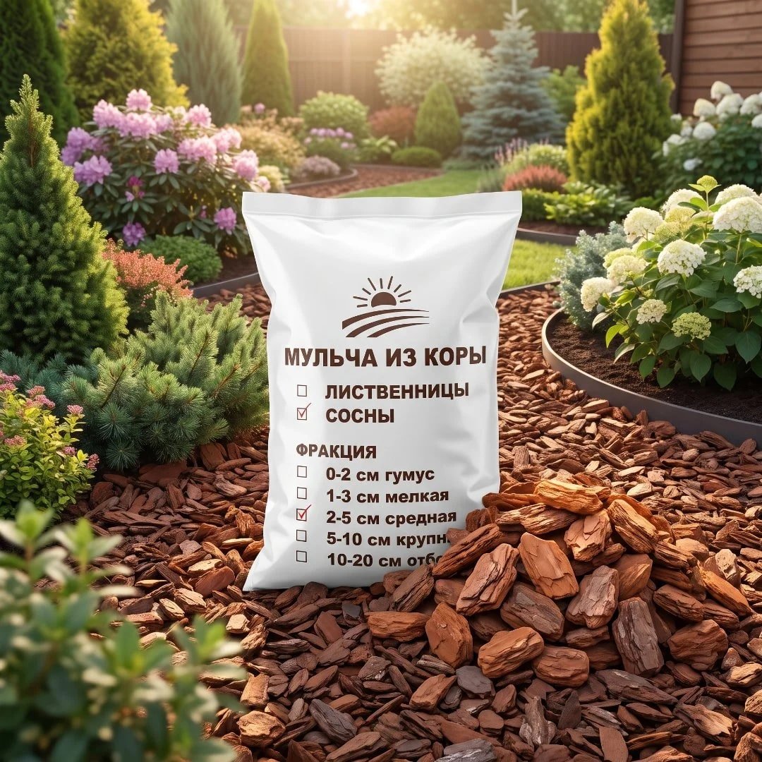 Кора Мульча из Ангарской сосны